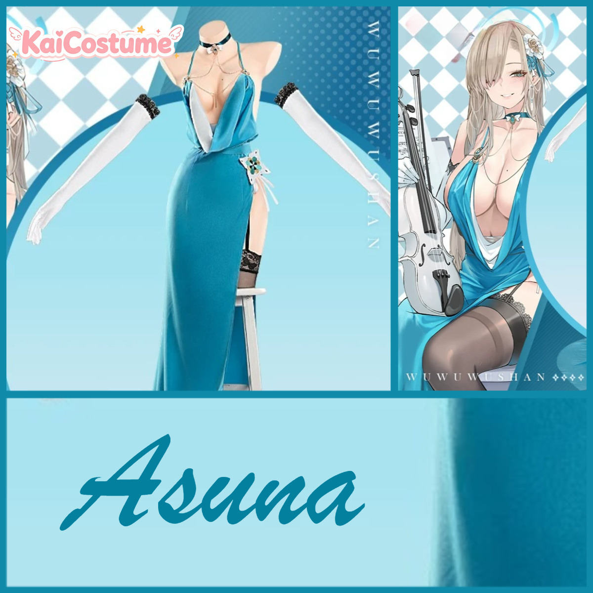 Blue Archive Asuna Avondjurk C - Anime Cosplay Photo recensie en prijs