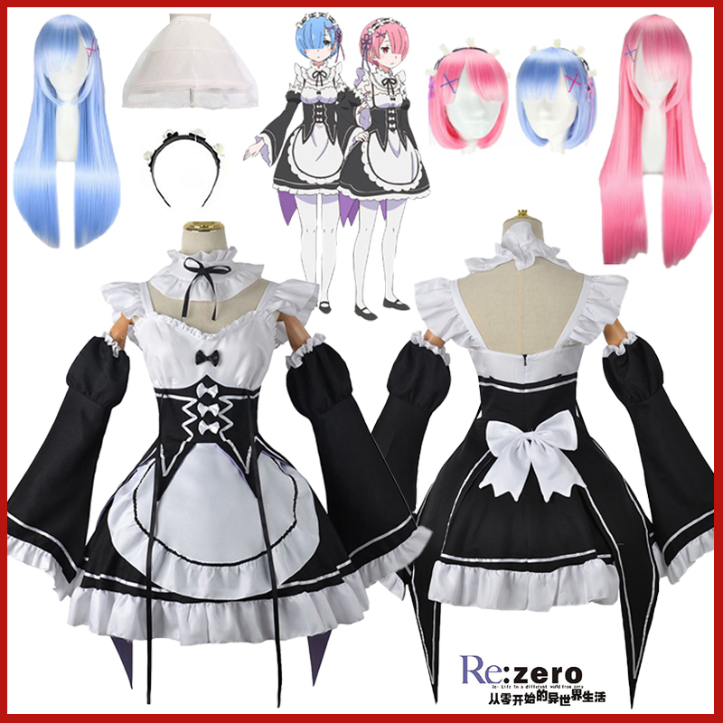 Anime Ram Rem Lolita Meid Cosp - Re Zero Rem Wig recensie en prijs